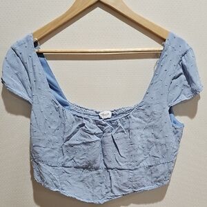 Le Lis Light Blue Crop Top